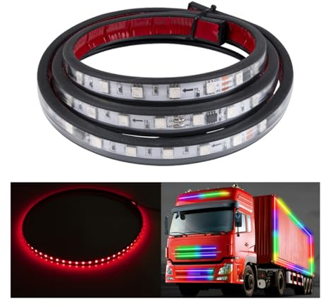 CGEAMDY Tira Neon LED Para Camión, Tira Luz Freno De Camión, Barra Luz Marcha Atrás Freno Que Destela, 24v Tira Luz Decorativa Impermeable, Accesorios Decoración Universal Para Coche Camión SUV