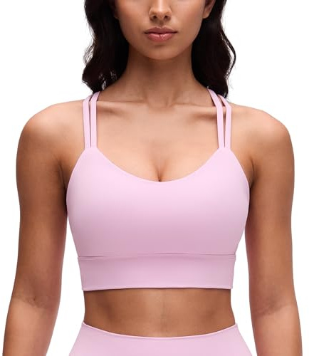 CRZ YOGA Mujer Butterluxe Palangre Sujetador Deportivo Criss Cruz Moldeado Taza Yoga Cultivo Tanque Cima Vita Rosa XS