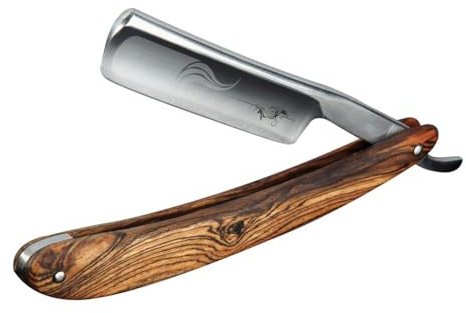 Straight Razor Wooden Handle Shave Ready for Men Barber,Straight Edge Razor Professional Carbon Steel Sharp Shaver for Men Home &Grooming Using