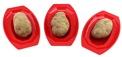 3-Pack Microwave Potato Cooker Plates – BPA-Free Plastic – Cooks 1 Potato per Plate – Fast & Even Microwave Baking – Dishwasher Safe – by Dependable Industries Inc. Essentials
