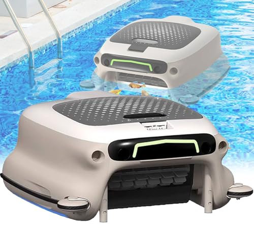 Pool Cleaner Robot, 30W Manual Remote Control Pool Surface Skimmer Robotic, 10 Hour Continuous Cleaning, for Swimming Pools