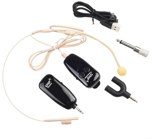 Gettimore Ensemble de microphones sans fil UHF pour enseignants et artistes avec compatibilité étendue des appareils