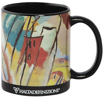 Halta Definizione - Mug, Tazza in Ceramica Stampata con un'Opera d'Arte di Kandinsky, Include un'Elegante Confezione Regalo, Capacità 325 ml, F.to 9,5H x 8 Diametro cm
