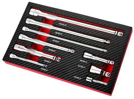 Kits de adaptadores de enchufe multiusos de 9 piezas de acero de alta resistencia para mecánicos y extensión de enchufe de bricolaje