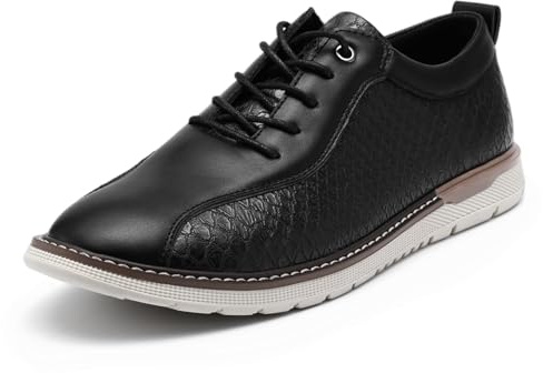Allthemen Chaussures en Cuir Homme À Lacets Oxford Ville Classique Basse Mariage Baskets Casual Confortable Noir 42
