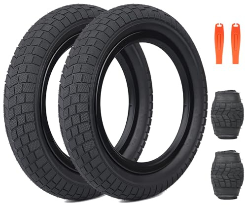 ZUKKA Pack med 2 vikbara barncykeldäck för 12-tums, 12 x 2,125 cm, 57-203 beläggning, kompatibel med landsvägscyklar, stadscyklar, BMX, MTB, cykel