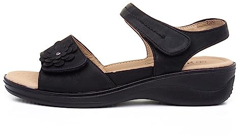 Softlites Shelby Womens Black Easy Fasten Sandal - Size 7 UK - Black