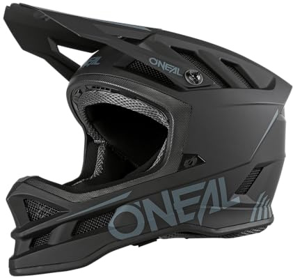 O'NEAL | Casco de Bicicleta de montaña | MTB Downhill | Forro Dri-Lex®, Aberturas de ventilación para el Flujo de Aire y refrigeración | Casco Blade POLYACRYLITE Solid | Adulto | Negro | Talla S