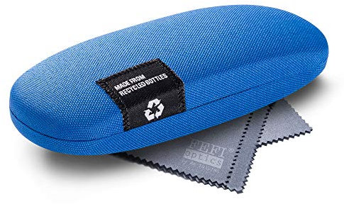 FEFI - Hardcase Brillenetui mit Stoffbezug aus recycelten PET-Flaschen (Blau)