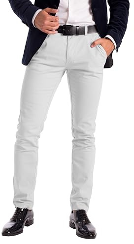 westAce Men's Stretch Chino Trousers - Slim Fit Cotton Spandex Jeans - Stylish, Comfortable Casual Wear - Mid Rise, Machine Washable, Occasions
