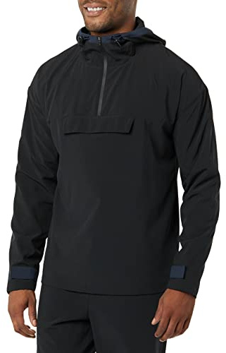 Amazon Essentials Giacca Sportiva Leggera a Blocchi di Colore in Tessuto Elasticizzato Uomo, Nero – Originale, L