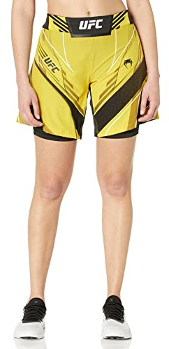 Venum UFC Authentic Fight Night-Pantaloncini da Donna, vestibilità Lunga, Giallo