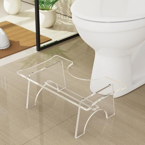 Nynelly Sgabello WC per Bagno, Squatty WC in Acrilico per Adulti e Bambini, Sgabello Bagno Fisiologico,Poggiapiedi Adulti per WC,Sgabello da Toilette