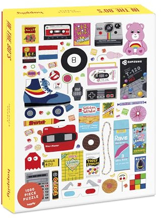 In the 80s 1000 Piece Jigsaw Puzzle for Adults | Premium 100% Recycled Board | 80s Retro 1000 Piece Puzzle for Adults | Retro Gifts | Happily Jigsaw Puzzles