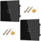 FEIGO 2er-Pack Touch Lichtschalter Unterputz,Wandschalter Einfach in Schwarz,Glas Touch Screen SchalterLED Dimmer Lichtschalter,Standard 110 V-240 V,1 Fach 1 Weg Lichtschalter