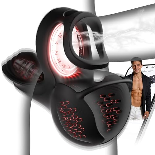 Vibrating Cock Ring Male Sex Toys – KUSHOR Penis Ring Vibrator Adult Toys for Men with 9 Vibration & 3 Heating Modes, 360° Wrapping Testicle Toys, Male Sex Toy for Men APP Control Perineum Stimulator