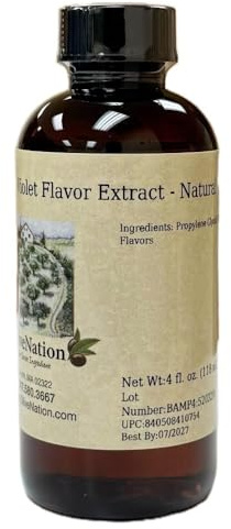 OliveNation Violet Flavor Extract - Natural - Violet Extract For Baking Cakes, Cookies, Cupcakes, Water Soluble Floral Flavoring for Frosting, Fillings, Beverages, Cooking (8.00oz)