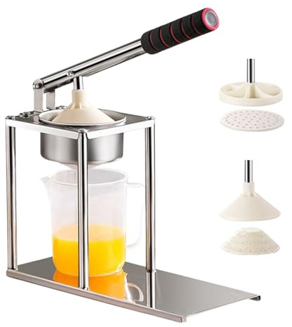 Manuell apelsinpress, juicepress i rostfritt stål med 2 juicehuvuden: Med spikar och platt, användbar citruspress, maximal njutning fruktpress, för kök, bar