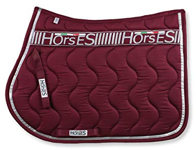 Horses Sottosella Gloss, dal Design 100% Italiano, Perfetto per Ogni Cavaliere. Ideale per Maneggi e Privati, Diverse Specialità. Stile e Funzionalità per Ogni Occasione, Bordeaux, Taglia Full