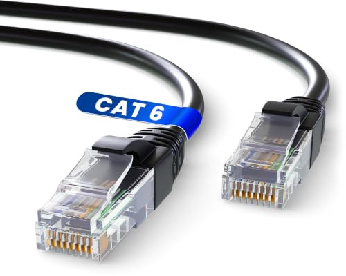 Mr. Tronic White Cat 6 Ethernet Cable 15m, LAN Ethernet Network Cable with RJ45 Ends Connectors, Internet Compatible with Cat 7 / Cat 8 | AWG24 Patch, UTP CCA (15 Meters, Black)