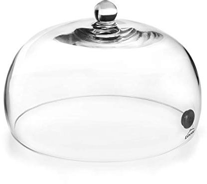 Lacor 61816 Magic Food Smoker Bell with Glass Lid with Valve, Allows Smoke, Steam and Flavouring for Smoking and Flavouring Food, 20 x 12 cm, Black