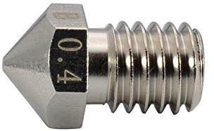 4pcs 3D Printer M6 Thread Plated Wear Resistant Nozzle 0.4mm / 3.0mm Compatible with V5 V6 Hotend, Titan Aero extruder, Ultimaker 2+ Extended Olsson Block Hotend (4pcs 0.4mm)