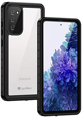 Lanhiem for Samsung Galaxy S20 FE Case, IP68 Waterproof Dustproof with Built-in Screen Protector, Heavy Duty Full Body Protective Phone Case for Galaxy S20 FE 5G, Black/Clear