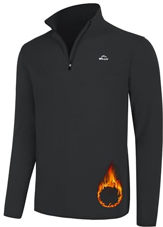 WILLIT Pullover Herren Fleece Sweatshirt mit reissverschluss Fleecepullover Arbeitspullover Atmungsaktiv Thermo Schwarz L