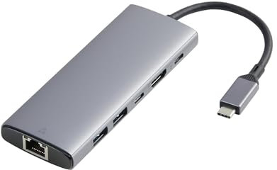 Amazon Basics USB C Hub für PC Laptops, 6-in-1 Multiport Adapter mit 100W Max PD Ladung, 4K HDMI, 2 USB-A Anschlüsse, Ethernet, Type C Datenanschluss