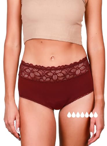 Taynie Deluxe Ultra perioder underkläder stark blödning – läckagesäker och ventilerande menstruationsunderkläder – ersätter 7 tamponger, menstrosor bärtid upp till 12 timmar, tvättbar 60 °C (42,