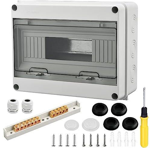 Coffret Electrique Etanche, IP65, Etanche à L'eau et à la Poussière, Fabriqué en ABS Coffret Electrique, Intérieur et Extérieur Tableau Electrique, pour Magasins, Chantiers, Parkings (1)