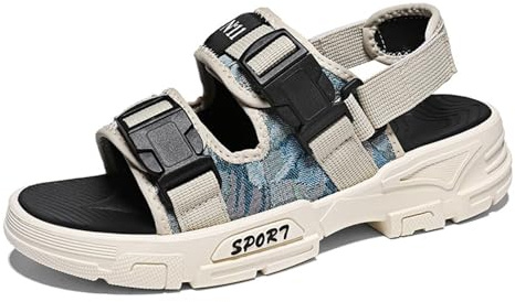 YCBMINGCAN Sandali da uomo sportivi estivi spiaggia pantofole scorrevoli outdoor remote sandali sandali uomo scarpe sneakers 42, Blu, 40 EU 3X-Stretta