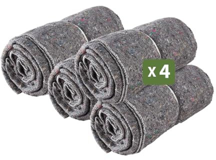 Pack and Move - Lot 4 Couvertures De Protection pour Déménagement Et Stockage - 1,5 X 2 M - Épaisse Et Résistante - Protection TV Protection Meubles