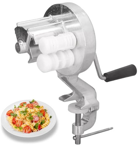 Machine à Pâtes Manuelle, Machine à Pâtes Manuelle en Acier Inoxydable Avec Manivelle et Pince de Table, Presse à Pâtes en Alliage D'aluminium Adaptée à La Cuisine Domestique