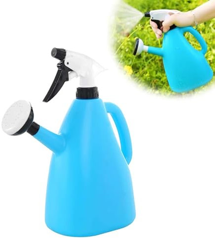 1L Multifunctional Sprinkler Watering Can, 2 In 1 Watering Can Indoor Garden Plants, Small Watering Cans with Rose for Indoor Plants& Yard Lawn (Blue)