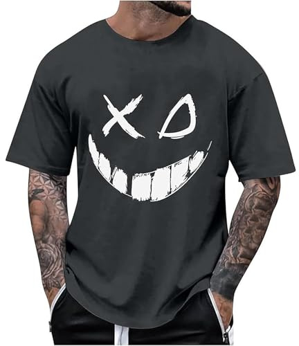 Generisch Camisetas para hombre Oversize T Shirt Men Cool Impreso Tops Tops Manga Corta Camiseta Los Ángeles Camiseta de Algodón Camiseta Deportiva Verano Transpirable Camiseta Deportiva Basic Tops