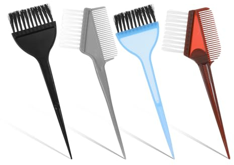 Brocha aplicadora de tinte para el cabello, 4 brochas aplicadoras para teñir el color del cabello para mujeres, estilistas, principiantes, tinte, pintura, tinte, uso doméstico (2 tipos, 4 colores)