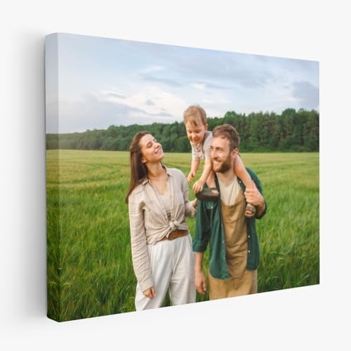 Personalised Canvas Prints with Your Photo | Custom Canvas Wall Art | Framed Gallery Wrapped Picture Print | Personalised Family, Wedding & Pet Photo Gift | Multiple Sizes (Rectangle Canvas)