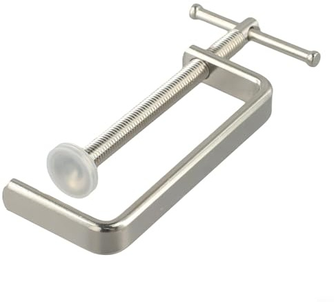 Woodworking G Clamp Fixture with Soft Rubber Cover and Steel Construction, for Firm Gripping and Secure Board Clamping During Carpentry Projects (C)