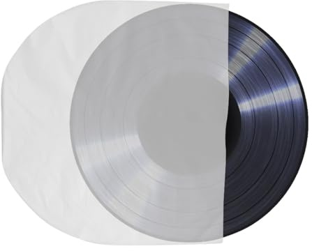 SEWACC 50 Piezas Fundas Protectoras para Discos Vinilo Unidades Transparentes Resistentes Compatible con CD Bolsas Interiores para Vinilos
