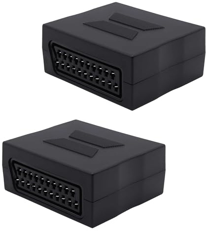 YARCHONN SCART Coupler Adapter 21Pin Scart Female to Female Sockets Joint Connector for PC TV DVDs -2pcs