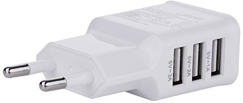 Cargador de pared, cargador USB de 3 puertos Cargador enchufable, cargador rápido de sobremesa para smartphones, tabletas, etc.