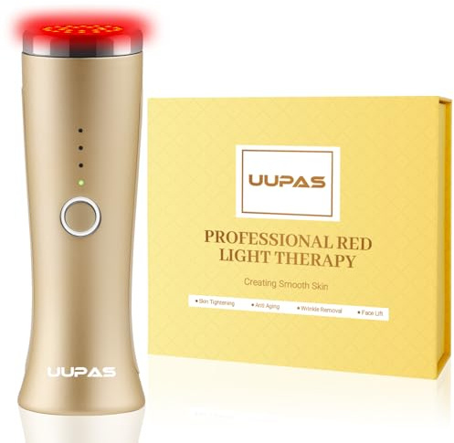 Massaggiatore Viso Antirughe Lifting Tonificante - Autorizzato dalla FDA - UUPAS Massaggiatore Facciale per LED Terapia Della Luce Rossa