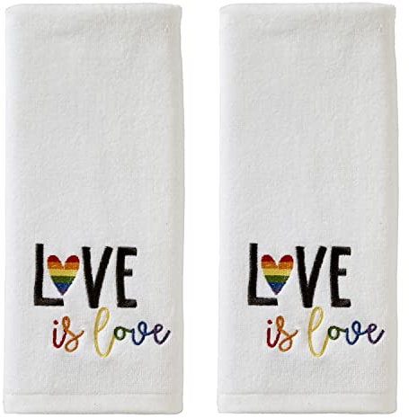 SKL Home Hand Towel Set, Cotton, Love is Love, 25 x 16