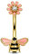 CM Crareesi Mania Bienen Blumen Bauchnabelpiercing Gold 316L Chirurgenstahl Bauchnabelpiercing 10mm Stablänge 14G Schwangerschftspiercing Bauchnabel Süße Nabel Piercing Schmuck für Mädchen Frauen