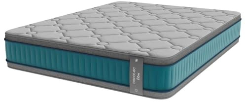 Cecotec Colchón Híbrido Flow 8990 Hybrid 180x200. Multicapa, Núcleo de Muelles Ensacados SpringCore y Viscoelástica ViscoCare+, Altura 32 cm, Firmeza Medio Alta, SeparateMuv & BreathSoft+