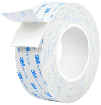 Dpm tapes - 1600T Double Sided Adhesive Tape for Indoor and Outdoor Use, Waterproof, Mounting Tape for Heavy Objects, PE Foam, Object Fixing, Paintings, Permanent Applications (19 mm x 3 m)