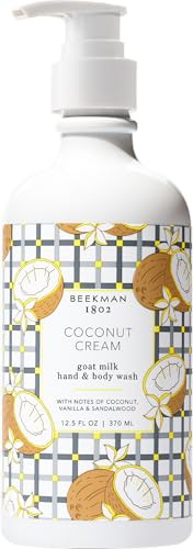Beekman 1802 Goat Milk Hand Soap – Moisturizing Body Wash & Liquid Hand Soap for Sensitive Skin, Hand & Body Wash, Natural Soap with Goat Milk & Aloe, Cruelty Free – Coconut Cream 12.5 fl oz