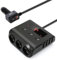 9en1 Cargador Coche Carga Rapida Divisor Encendedor Cigarrillos 180W PD & QC 3.0, 12/24V Divisor Salida 3 Socket Cigarette Lighter Splitter, 5 Puertos de Carga USB & Voltímetro LED