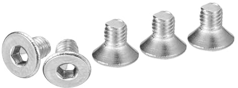 DTGN Tornillos de Cabeza Avellanada Hexagonal de Acero Inoxidable 304, M3-0.5 x 5 mm, Paquete de 50 Tornillos